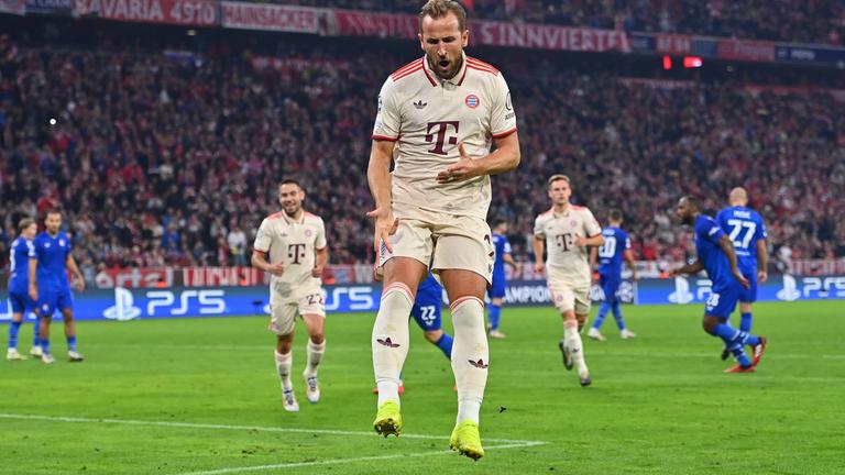 Harry Kane feiert seinen Treffer zum 1:0 am 17.09.24.