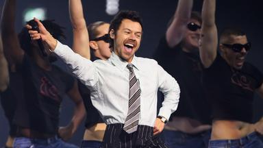 Harry Styles ist während eines seiner Konzerte zu sehen.