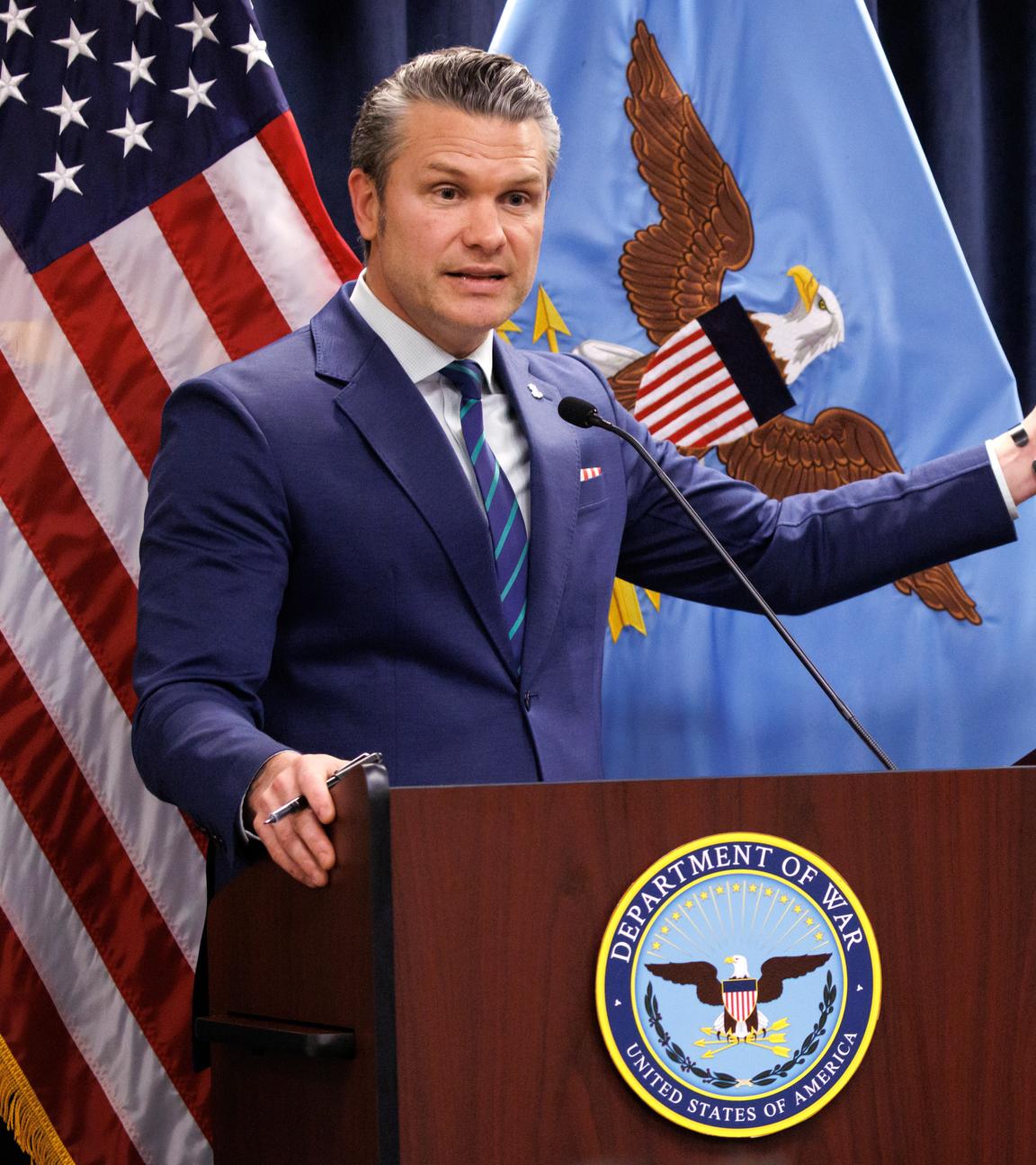 Hegseth, Admiral Cooper hold press conference at US Central Command