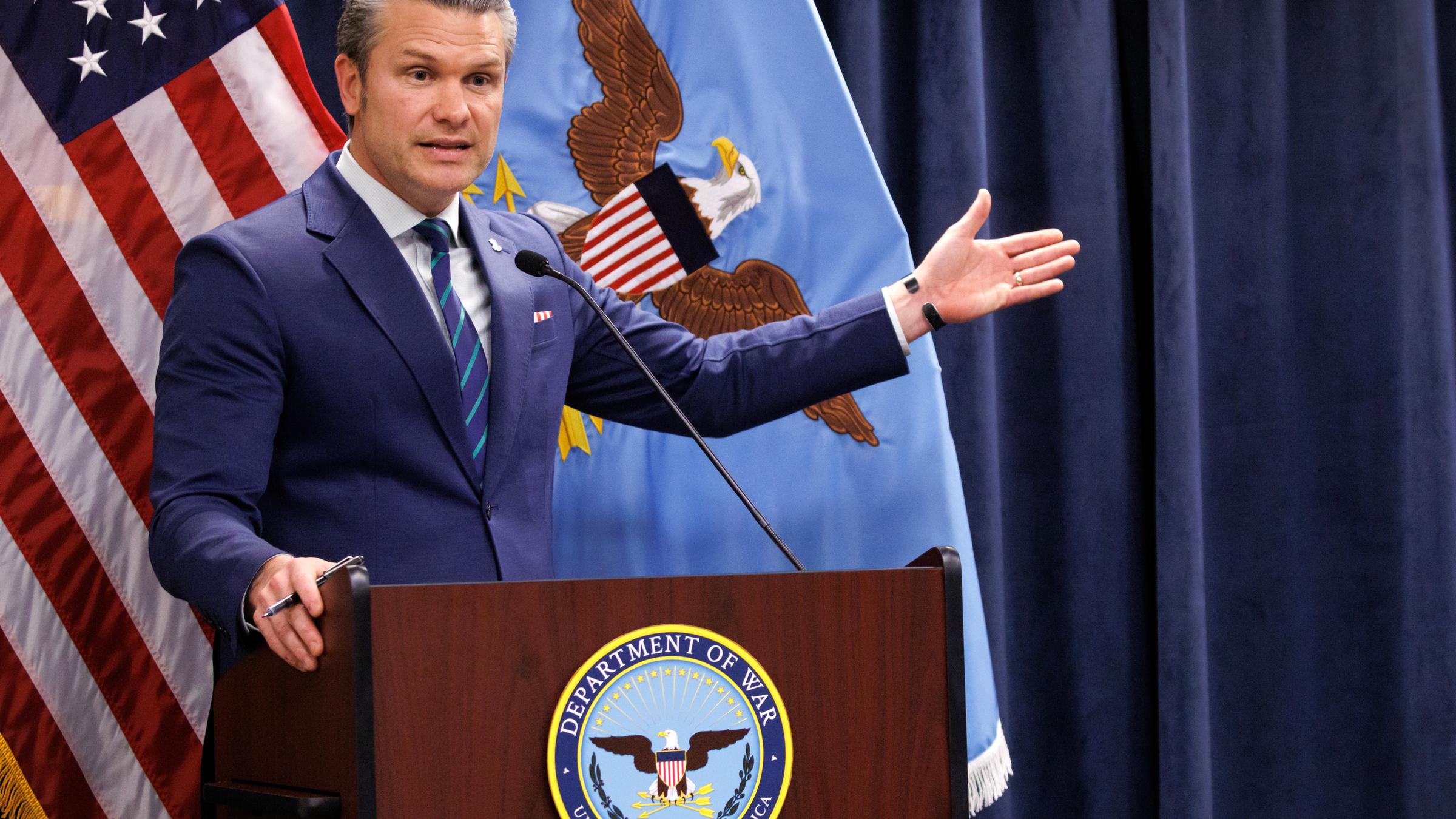 Hegseth, Admiral Cooper hold press conference at US Central Command