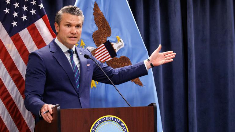 Hegseth, Admiral Cooper hold press conference at US Central Command