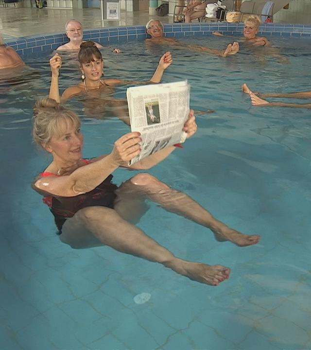 Reporterin Heide Petters im Solebad