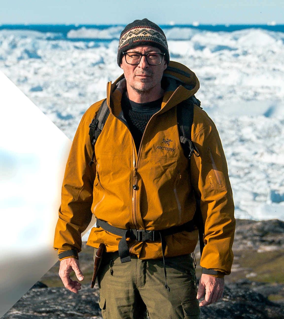 Wissenschaftler Eske Willerslev vor verschneiter Landschaft