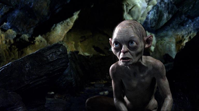 Der Charakter Gollum aus Herr der Ringe von einer Höhle