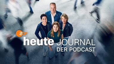 Helene Reiner (v.)Dunja Hayali (l.) Marietta Slomka (r.) und Christian Sievers (h.) in "heute journal - der Podcast"