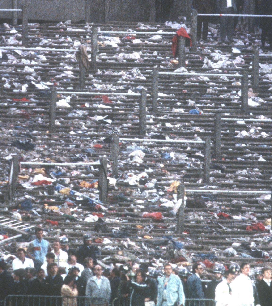 Verlassener Fanblock, in dem die Tragödie stattfand.