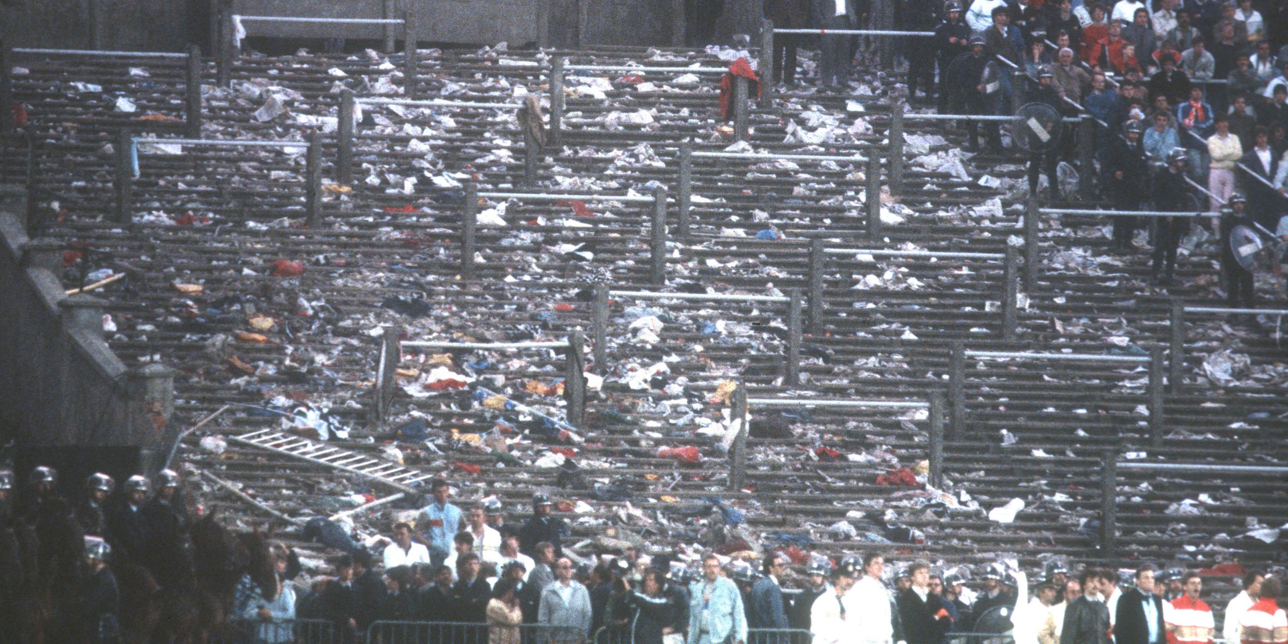 Verlassener Fanblock, in dem die Tragödie stattfand.