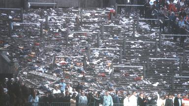 Verlassener Fanblock, in dem die Tragödie stattfand.
