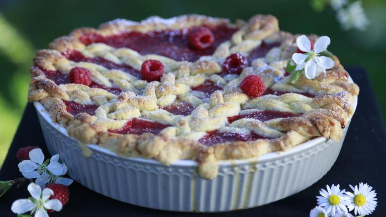 Himbeer-Rhabarber-Pie