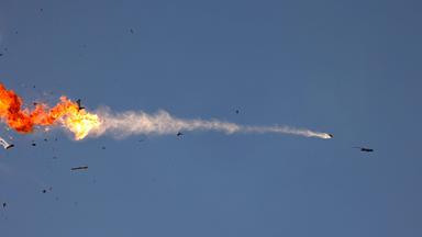 UAV der Hisbollah wird von israelischen Luftstreitkräften über Nordisrael abgefangen. 
