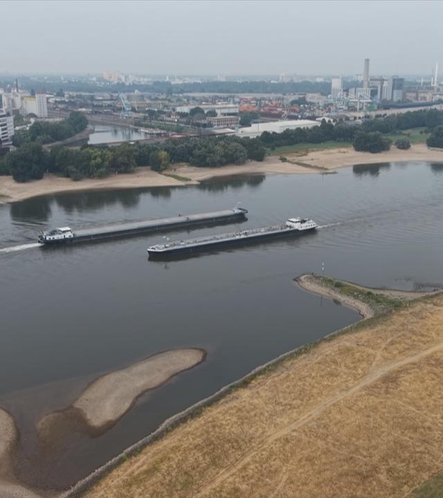 Historisches Niedrigwasser im Rhein