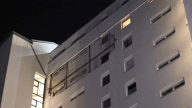 Babenhausen: Hochhausfassade abgestürzt