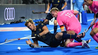 Hockey Weltmeisterschaft Deutschland gegen Belgien.