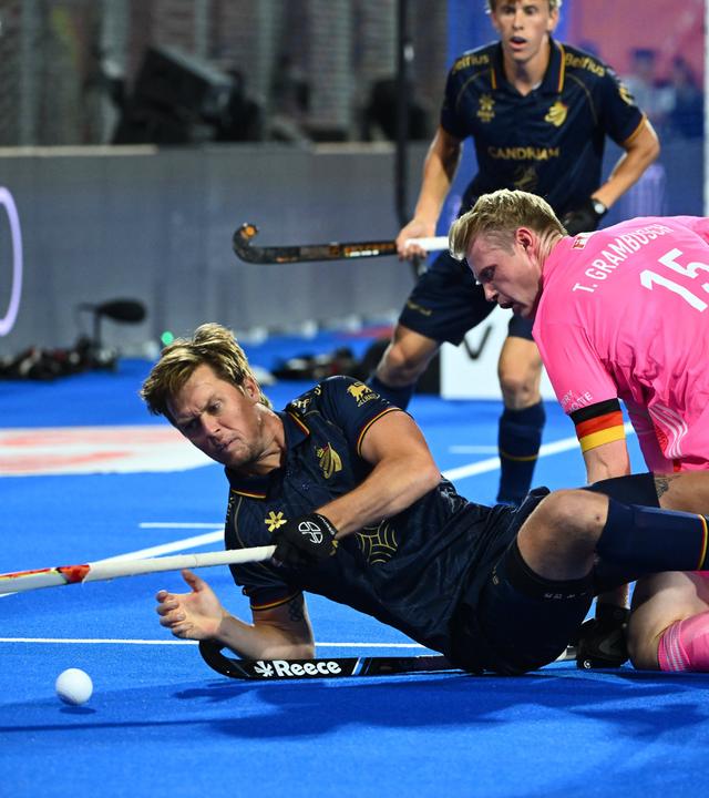 Hockey Weltmeisterschaft Deutschland gegen Belgien.