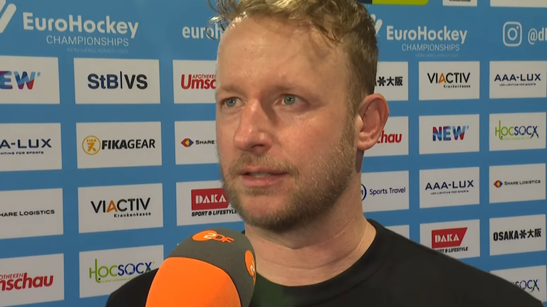 Hockey-Bundestrainer Andre Henning im ZDF-Interview