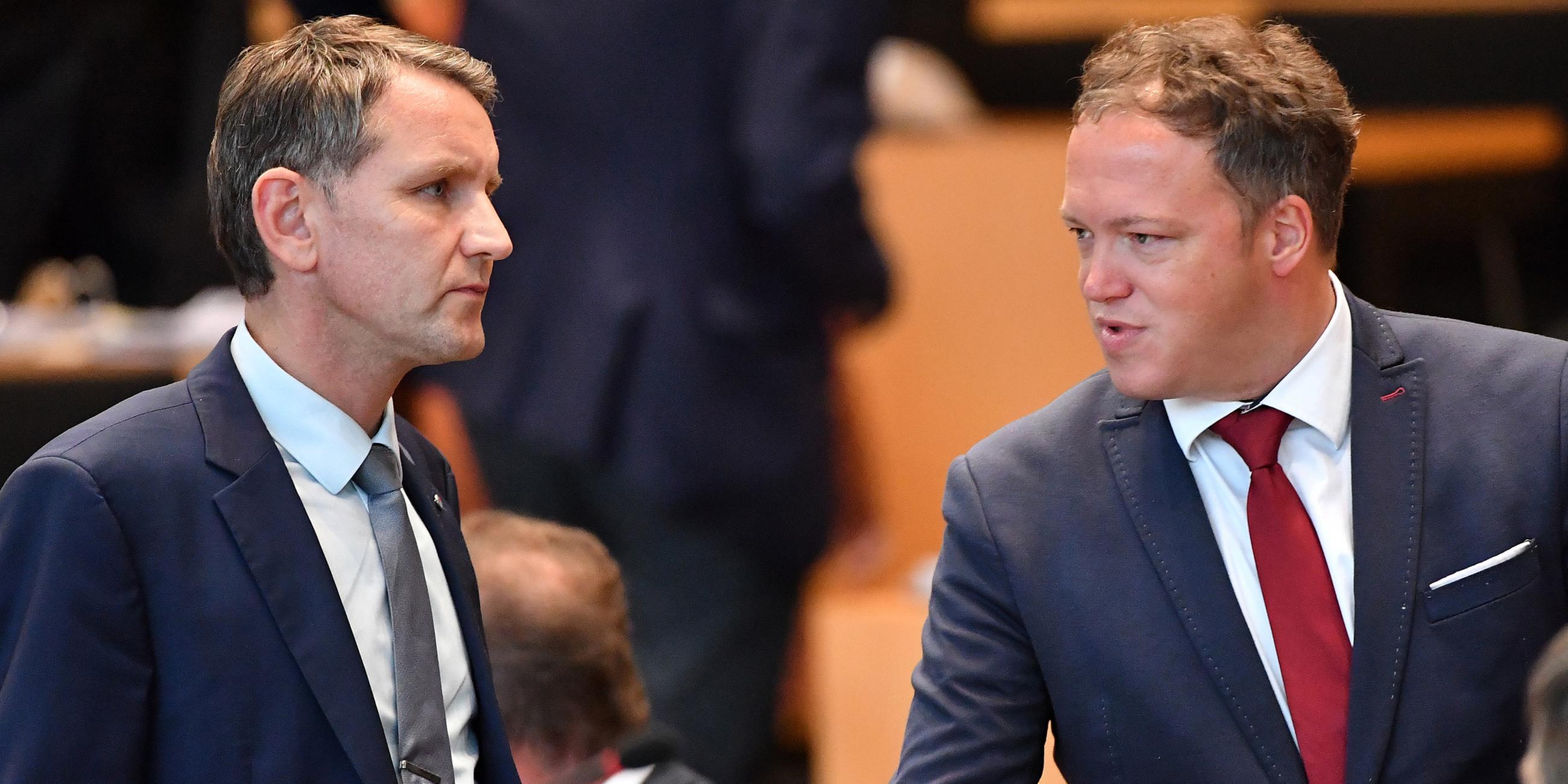 Björn Höcke und Mario Voigt