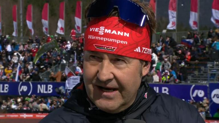 DSV-Skisprung-Sportdirektor Horst Hüttel im ZDF-Interview beim Skiflug-Weltcup in Planica.
