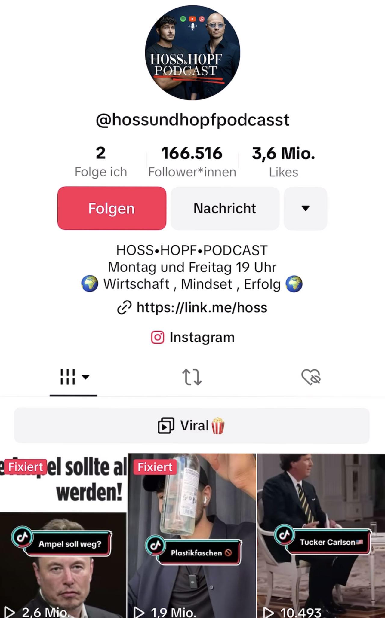 Screenshot: @hossundhopfpodcasst