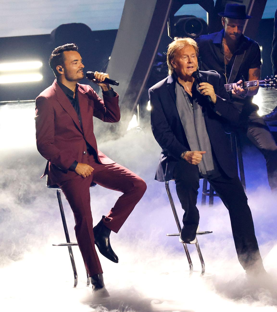 Giovanni Zarrella und Howard Carpendale bei der Aufzeichnung der ZDF-Musikshow 'Die Giovanni Zarrella Show - Eine Samstagnacht mit Howard Carpendale' in der Westfalenhalle in Dortmund.