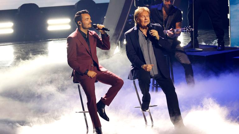 Giovanni Zarrella und Howard Carpendale bei der Aufzeichnung der ZDF-Musikshow 'Die Giovanni Zarrella Show - Eine Samstagnacht mit Howard Carpendale' in der Westfalenhalle in Dortmund.