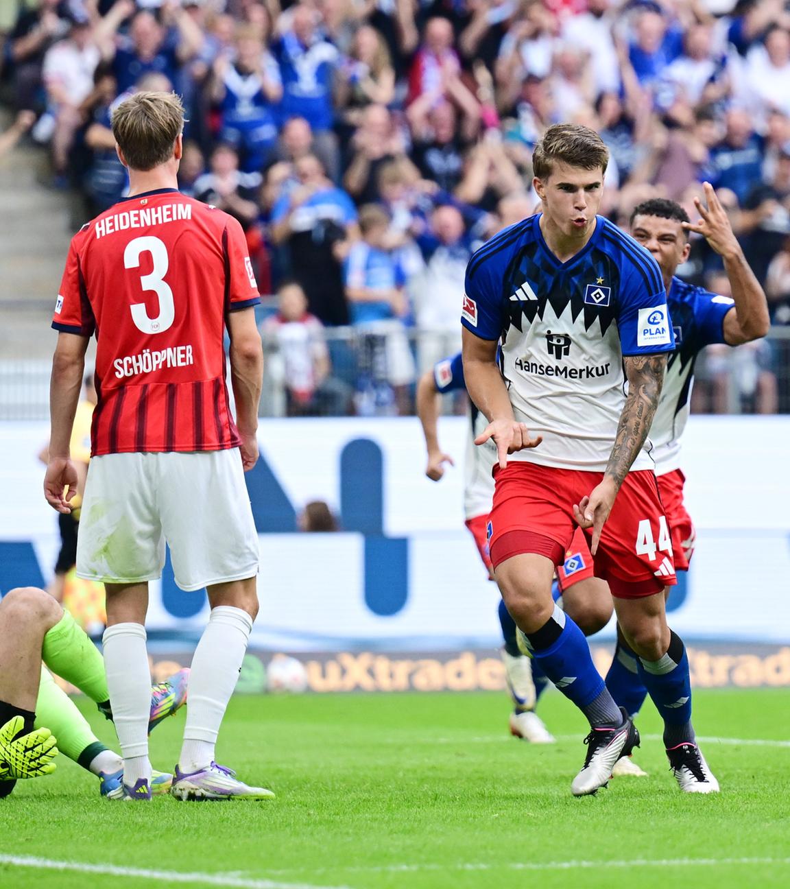 Luka Vuskovic brachte die Hamburger gegen Heidenheim in Führung