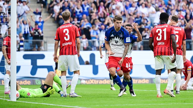 Luka Vuskovic brachte die Hamburger gegen Heidenheim in Führung