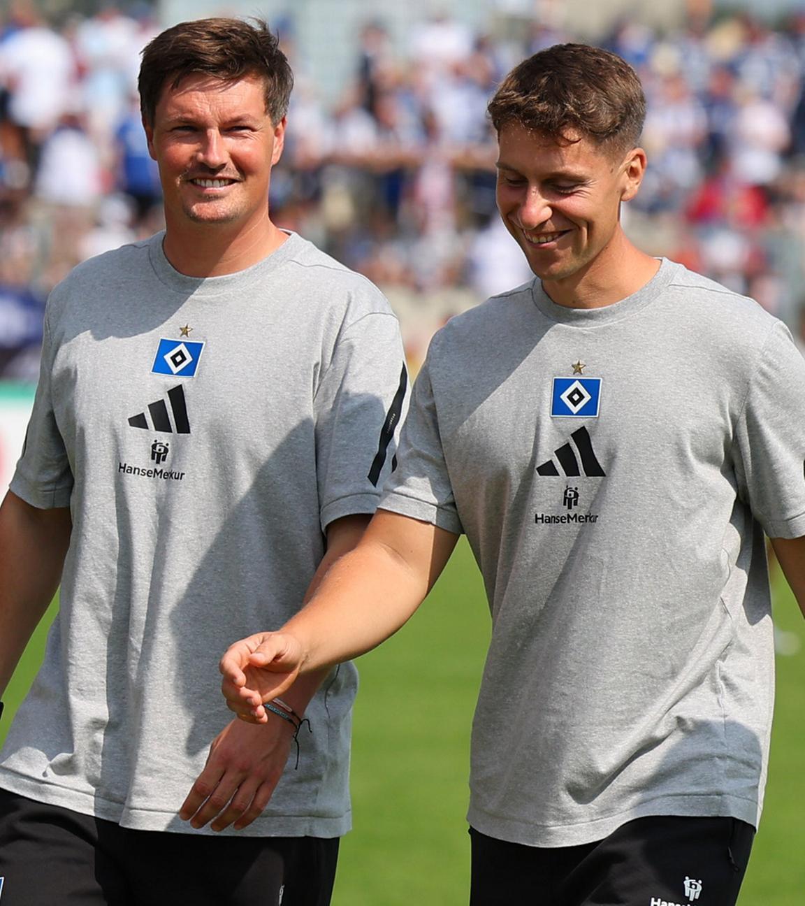 Trainer Merlin Polzin, Co-Trainer Loic Fave und Co-Trainer Richard Krohn