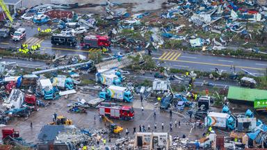 Ein Teil der Stadt Huanggang in der zentralchinesischen Provinz Hubei wurde von einem Tornado verwüstet.