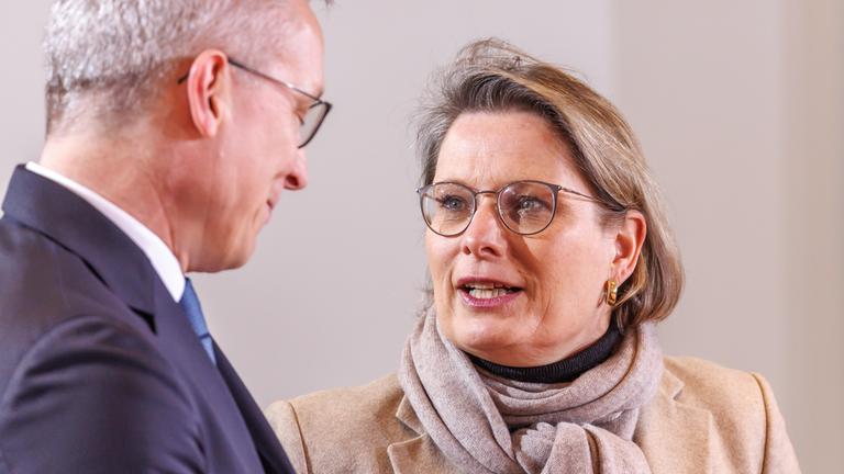 Stefanie Hubig (SPD), Bundesministerin für Justiz und Verbraucherschutz, bei einer Sitzung des Bundeskabinetts am 14.01.2026 im Bundeskanzleramt Berlin.