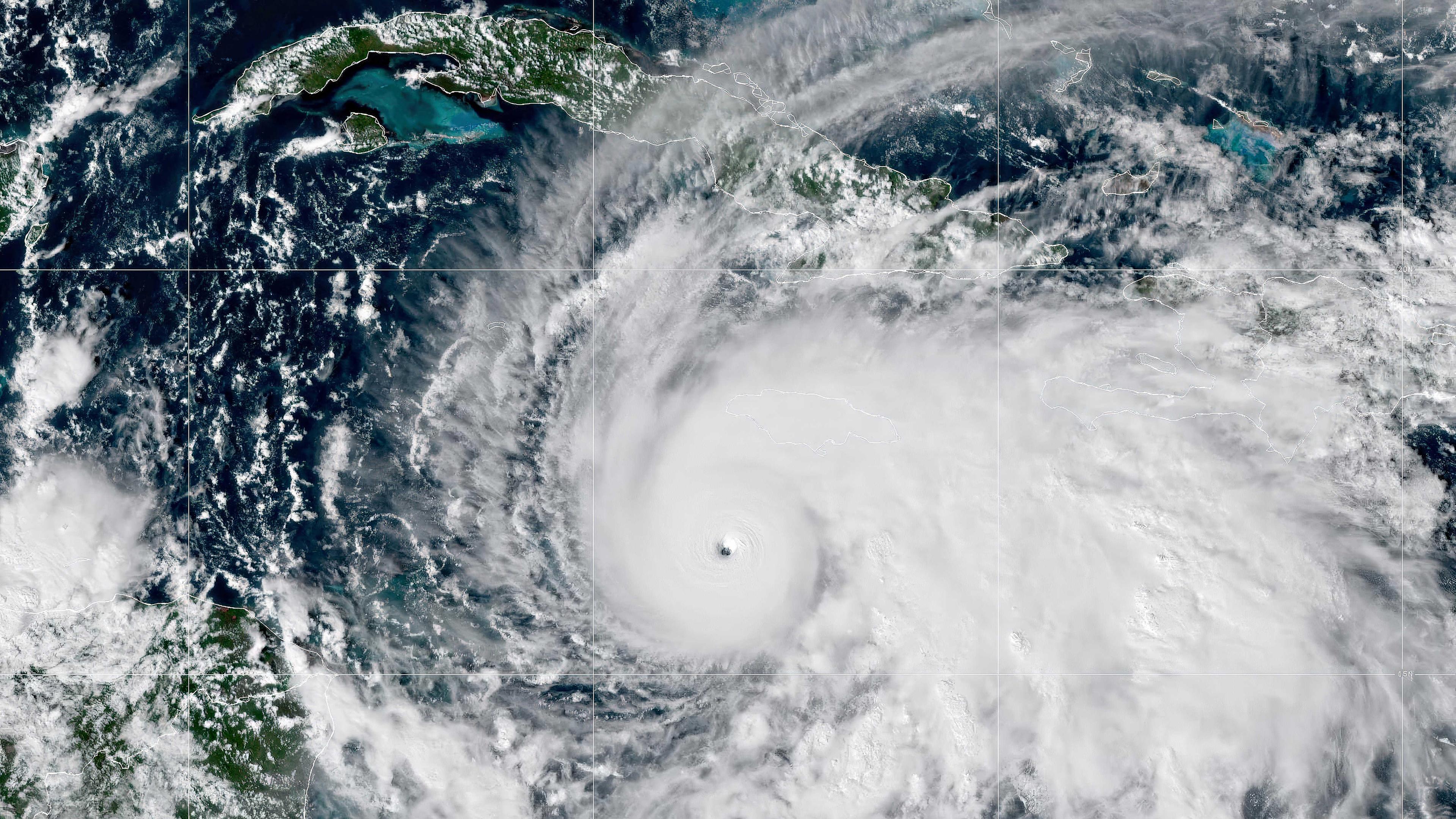 Satellitenbild zeigt den Hurrikan "Melissa", aufgenommen am 27.10.2025