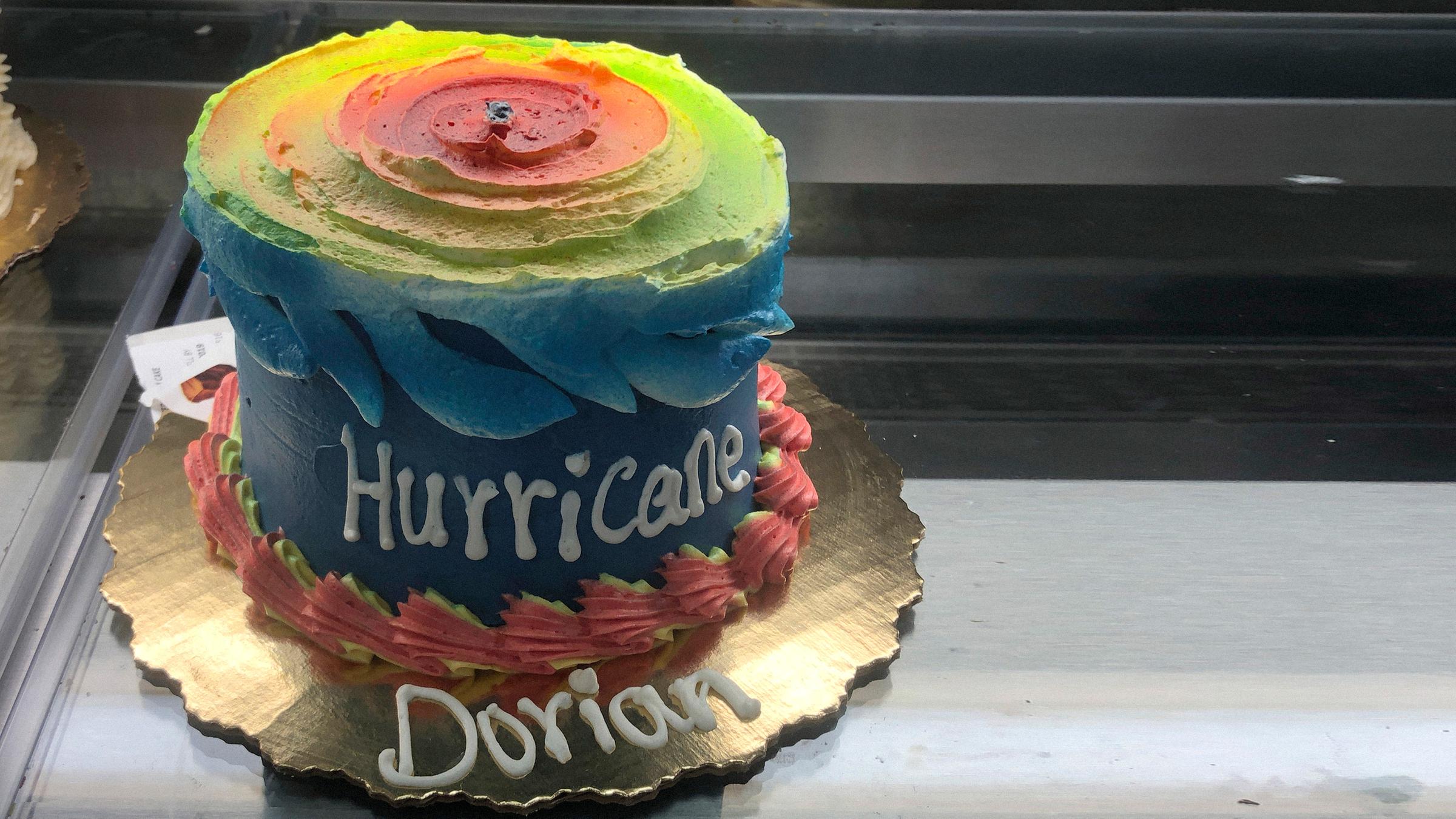 Eine kleine Torte für den Hurrikan Dorian.