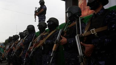 Huthi-Kämpfer während eines Protests gegen Saudi-Arabien in Sanaa, Jemen