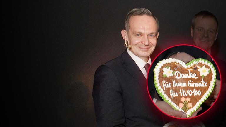 Bildmontage: Bundesverkehrsminister Volker Wissing (FDP) und Lebkuchenherz mit Zuckerschrift: "Danke für Ihren Einsatz für HVO100"