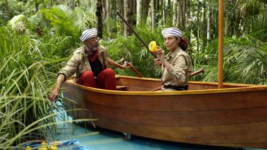Lilly Becker und Pierre Sanoussi-Bliss treten zur Schatzsuche an in der RTL-Realityshow «Ich bin ein Star - Holt mich hier raus!». Mitten im Dschungel müssen die beiden von einem Boot aus Entchen angeln.