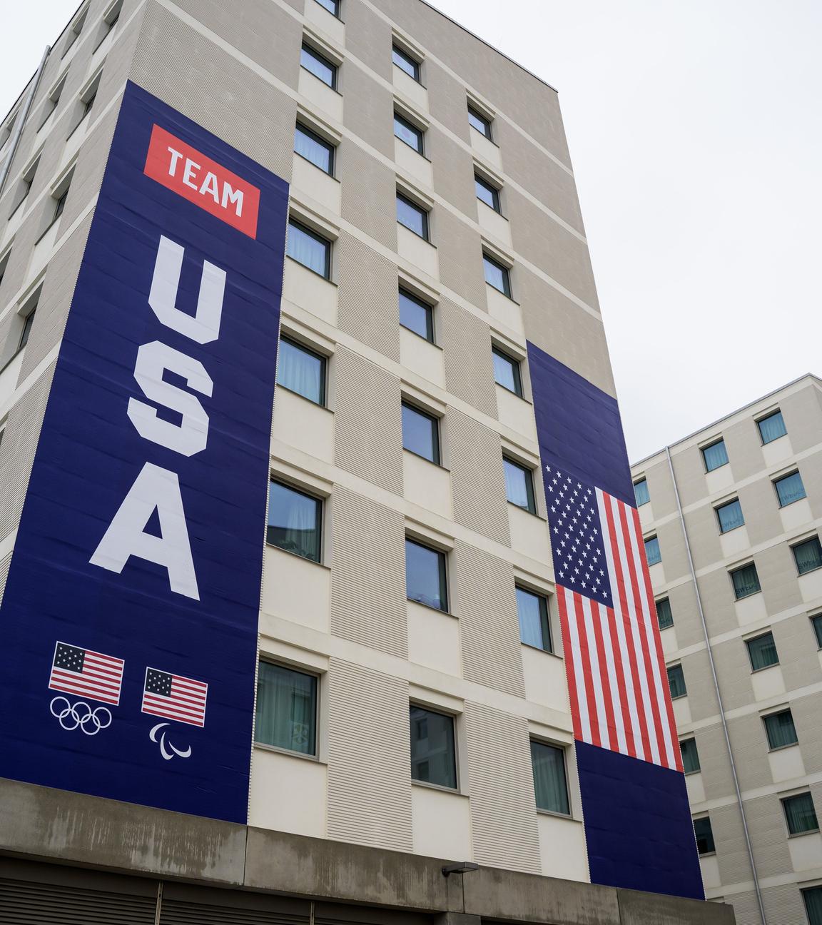 Haus des US-Teams im Olympischen Dorf in Mailand