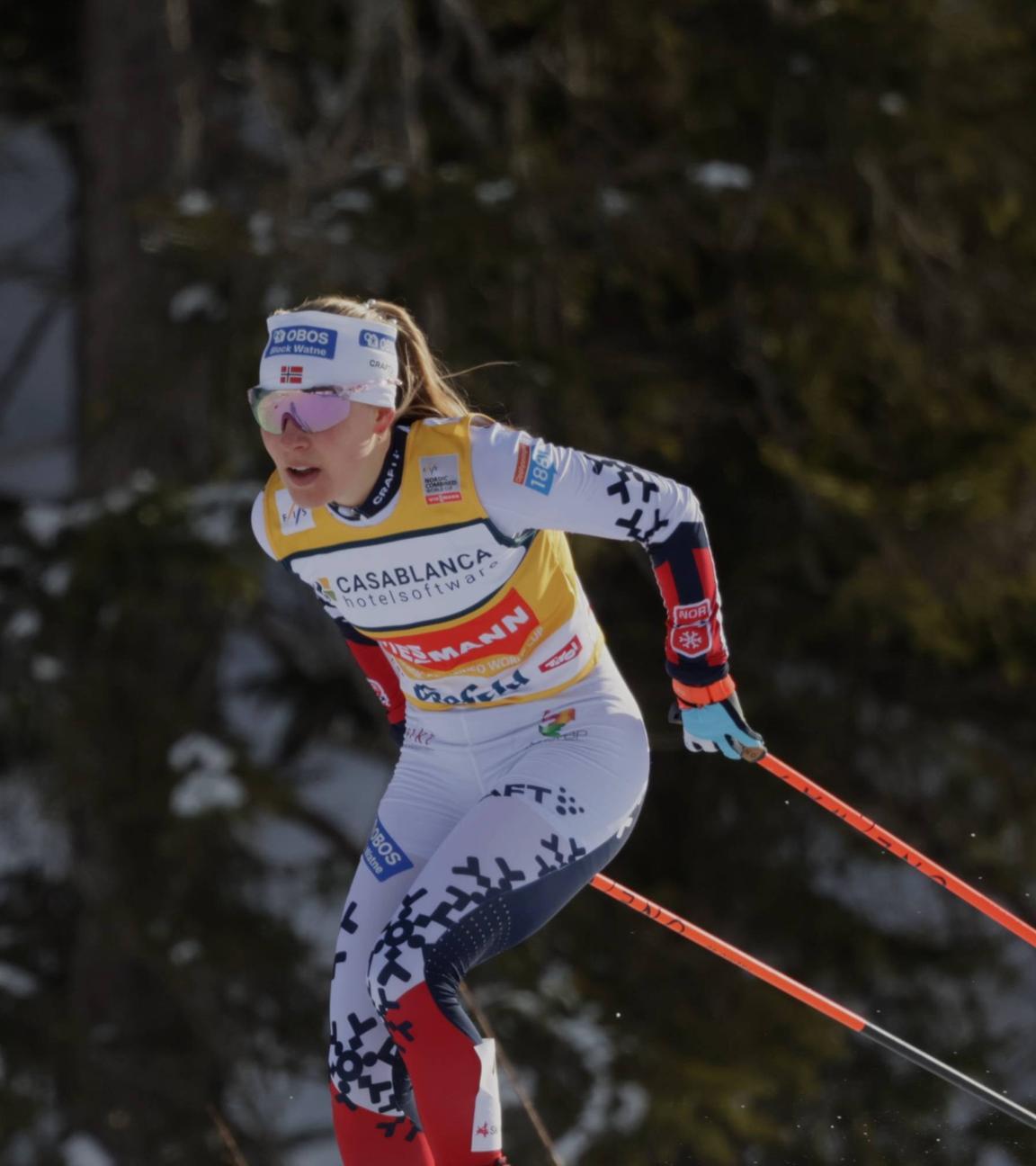 Die deutsche Nordische Kombiniererin Ida Marie Hagen befindet sich beim Weltcup der Nordischen Kombination in Seefeld im Lauf