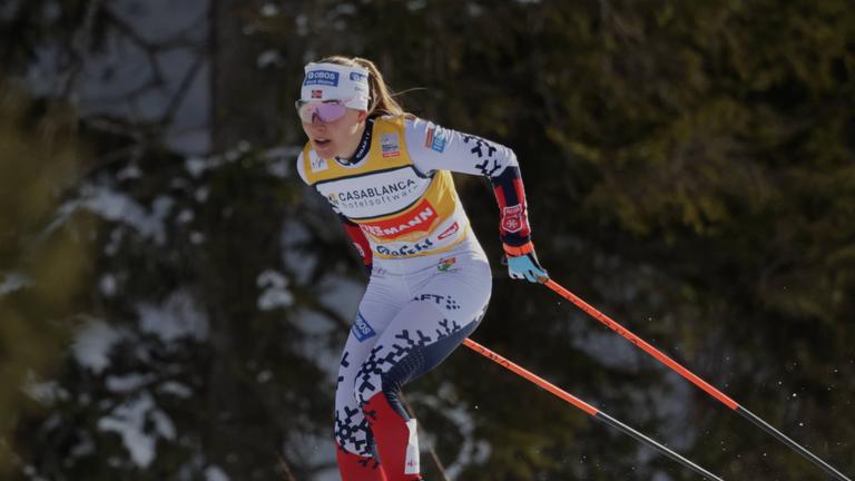 Die deutsche Nordische Kombiniererin Ida Marie Hagen befindet sich beim Weltcup der Nordischen Kombination in Seefeld im Lauf