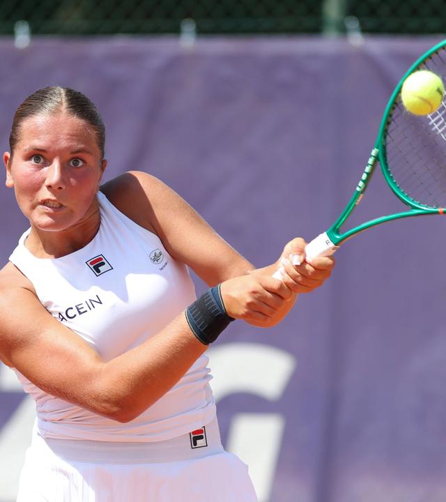 Leipzig Open 2026, ITF-Finale: Ida Wobker spielt gegen Irene Burillo eine Rückhand