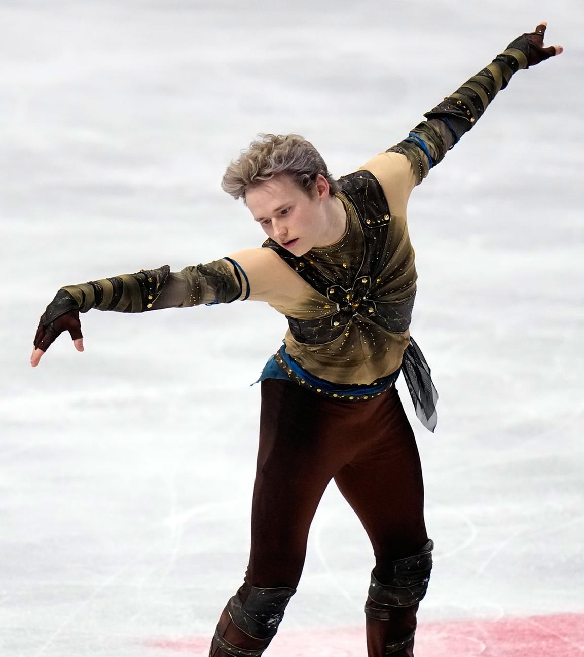 US-Amerikaner Ilia Malinin während der Weltmeisterschaften im Eiskunstkauf in Prag am 26.03.2026.