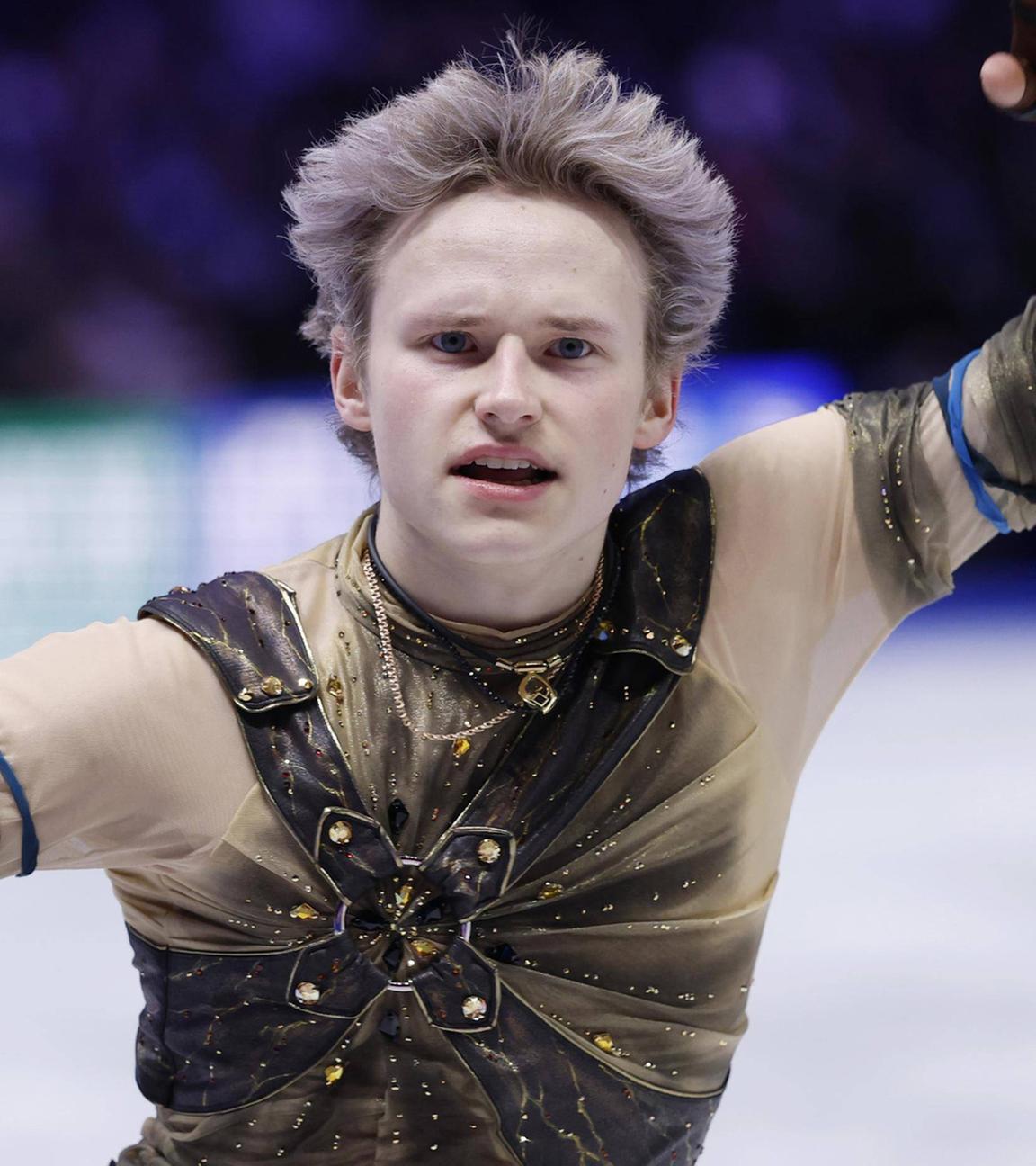 US-Amerikaner Ilia Malinin während der Weltmeisterschaften im Eiskunstkauf in Prag am 26.03.2026.