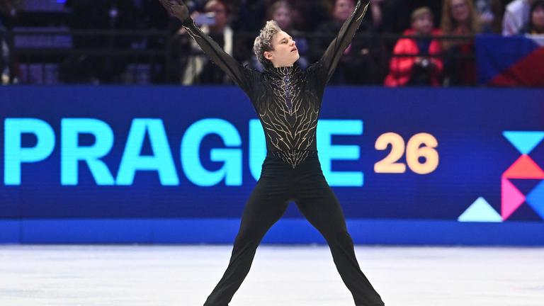 Ilia Malinin (USA) in Aktion. 