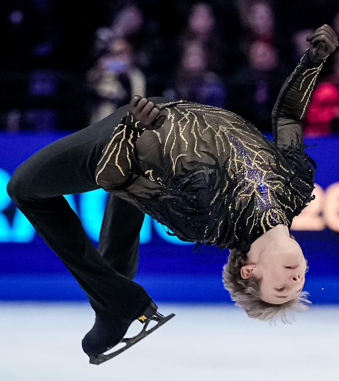 Ilia Malinin (USA) in Aktion. 