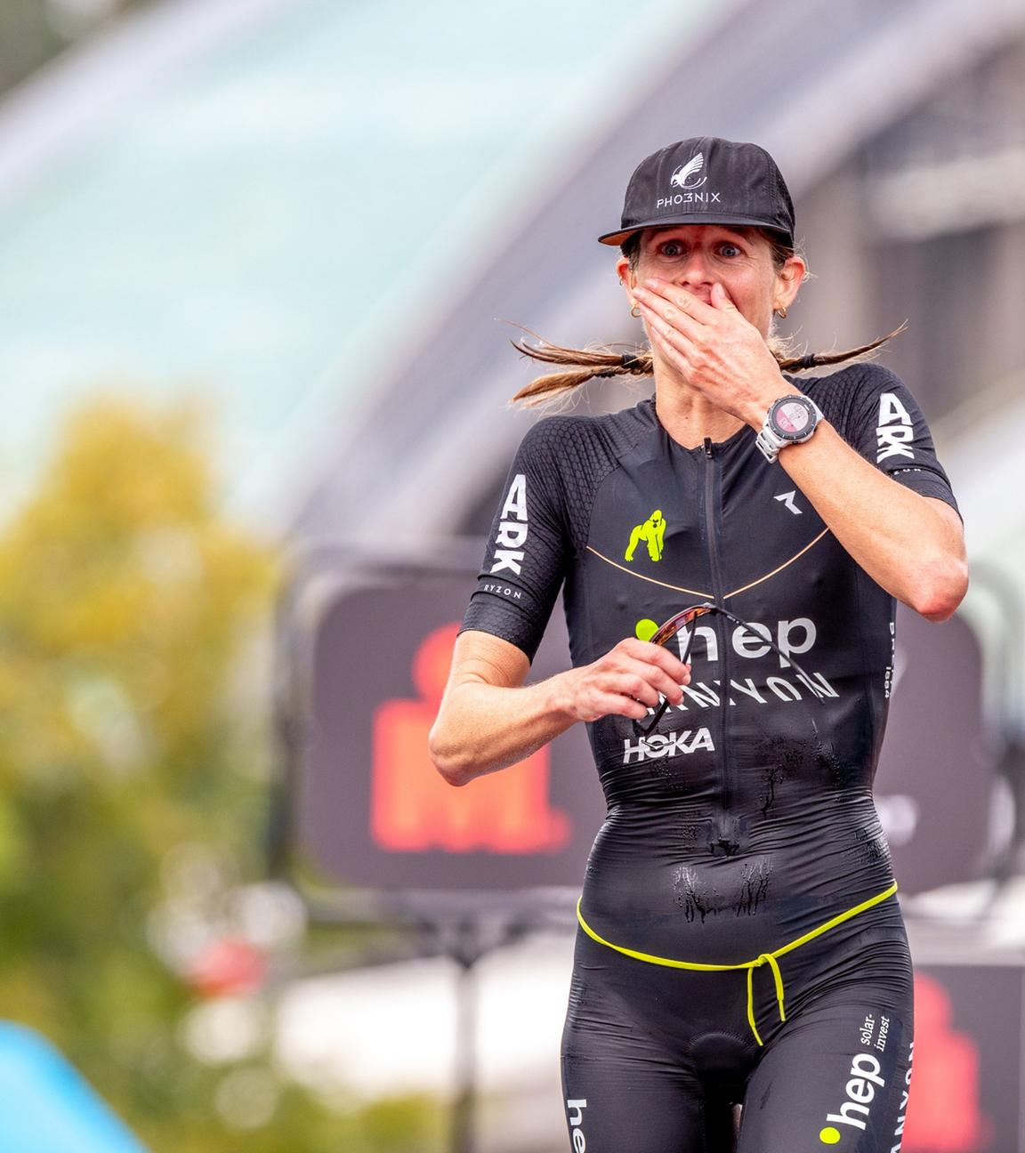 Finnland, Lahti: Triathlon: Weltmeisterschaft, Ironman 70.3, 21,1 km Laufen), Frauen: Imogen Simmonds aus der Schweiz in Aktion. 
