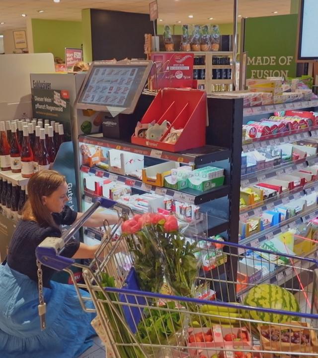 Kassenbereich in einem Supermarkt.