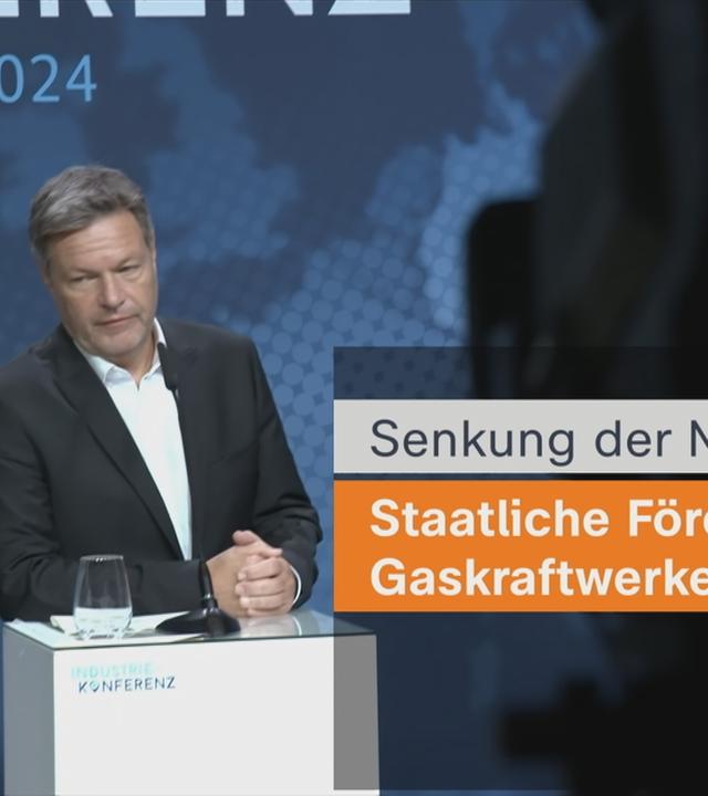 Bundeswirtschaftminister Robert Habeck bei der Industriekonferenz