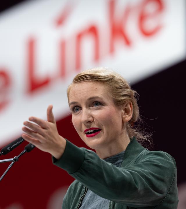 Ines Schwerdtner beim Bundesparteitag Die Linke