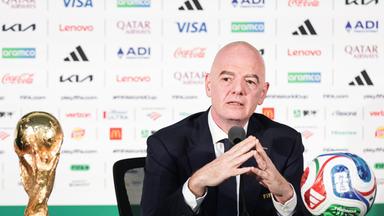 FIFA-Präsident Gianni Infantino gibt im Stadion von Mexiko-Stadt eine Pressekonferenz im Vorfeld der FIFA-Weltmeisterschaft 2026.
