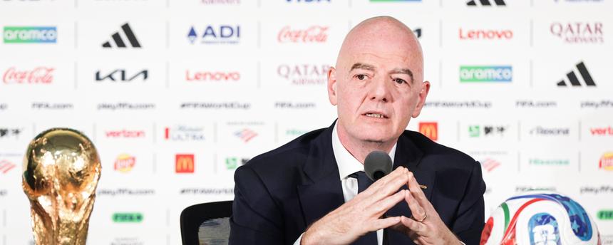 FIFA-Präsident Gianni Infantino gibt im Stadion von Mexiko-Stadt eine Pressekonferenz im Vorfeld der FIFA-Weltmeisterschaft 2026.