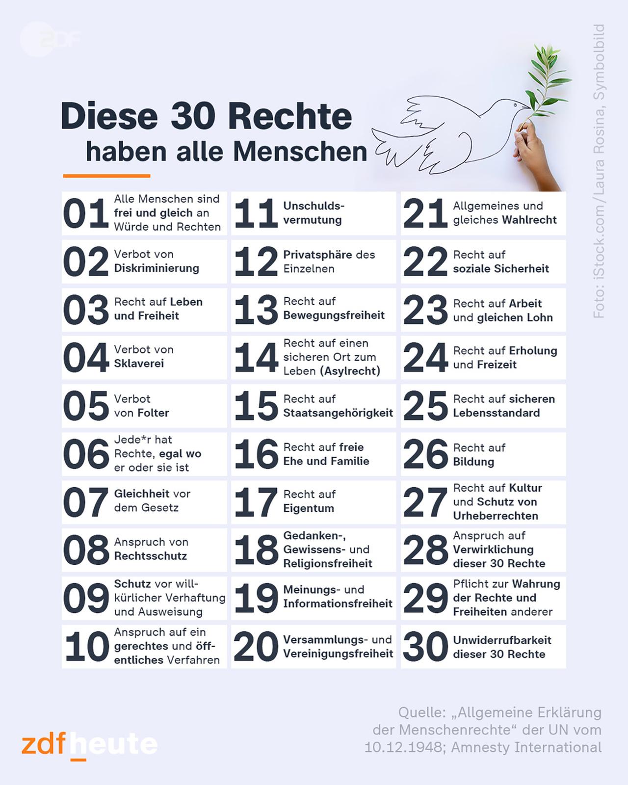 Infografik: Menschenrechte