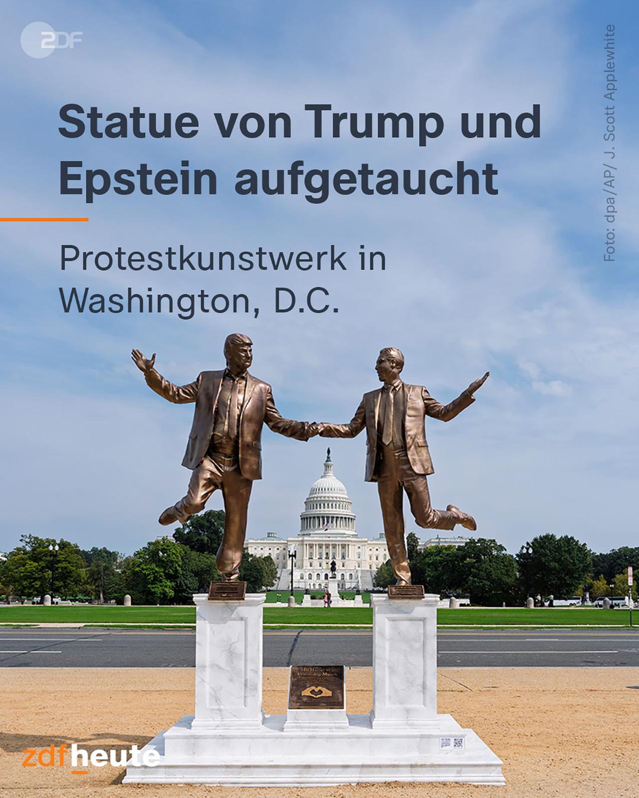 Infografik: Statue von Trump und Epstein aufgetaucht